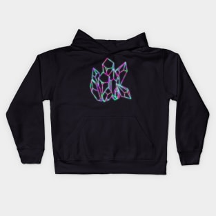 Glowing neon crystals Kids Hoodie